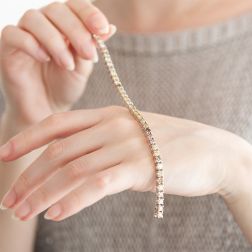 Bracciale Tennis Diamanti Gialli e Brown foto indossata