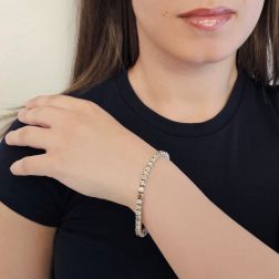photo of worn Yellow and Brown Diamond Tennis Bracelet