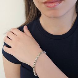 photo of worn Yellow and Brown Diamond Tennis Bracelet