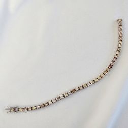 Bracciale Tennis Diamanti Gialli e Brown