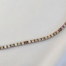 Yellow and Brown Diamond Tennis Bracelet