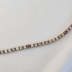 Yellow and Brown Diamond Tennis Bracelet