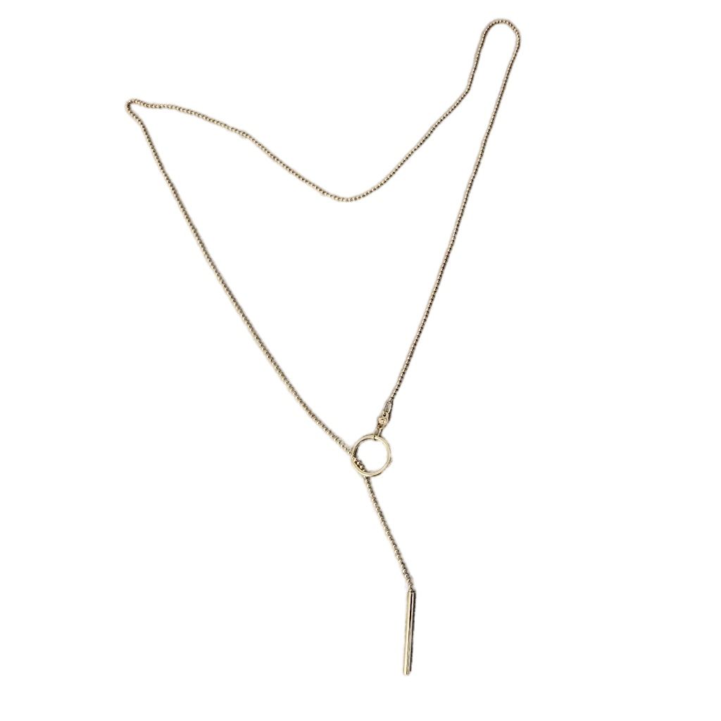 Collana Laccetto Palline da 1.20mm senza chiusura in Oro Giallo