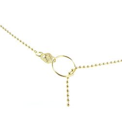 Collana Laccetto Palline da 1.20mm senza chiusura in Oro Giallo