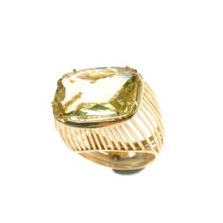 Anello Quarzo Lemon in Oro Giallo