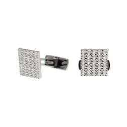Gemelli Quadrati Oro Bianco con Diamanti