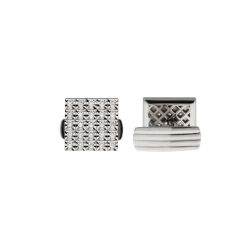 Gemelli Quadrati Oro Bianco con Diamanti