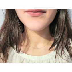 Photo of worn 42cm Necklace 1mm Rolottina Rose Gold