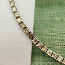 Yellow and Brown Diamond Tennis Bracelet