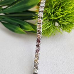 Bracciale Tennis Diamanti Gialli e Brown