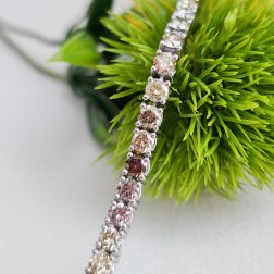 Yellow and Brown Diamond Tennis Bracelet