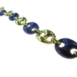 Marine Chain Bracelet in Yellow Gold 15mm and Lapis Lazuli 15.50mm