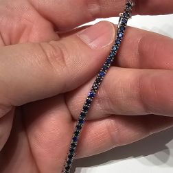Tennis Bracelet DeepBlue Blue Sapphires 17cm x 2,5mm