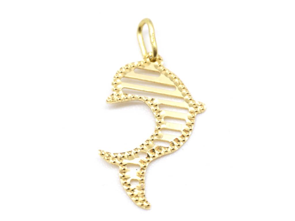 Charm Dolphin shaped 18kt yellow gold