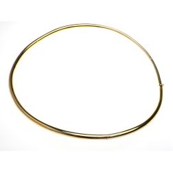 Rigid tubular necklace in yellow gold