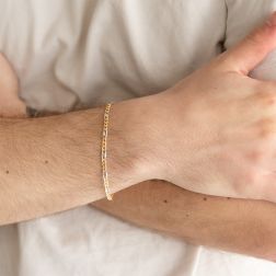 Photo of worn 3+1 two-tone chain bracelet 3.50mm