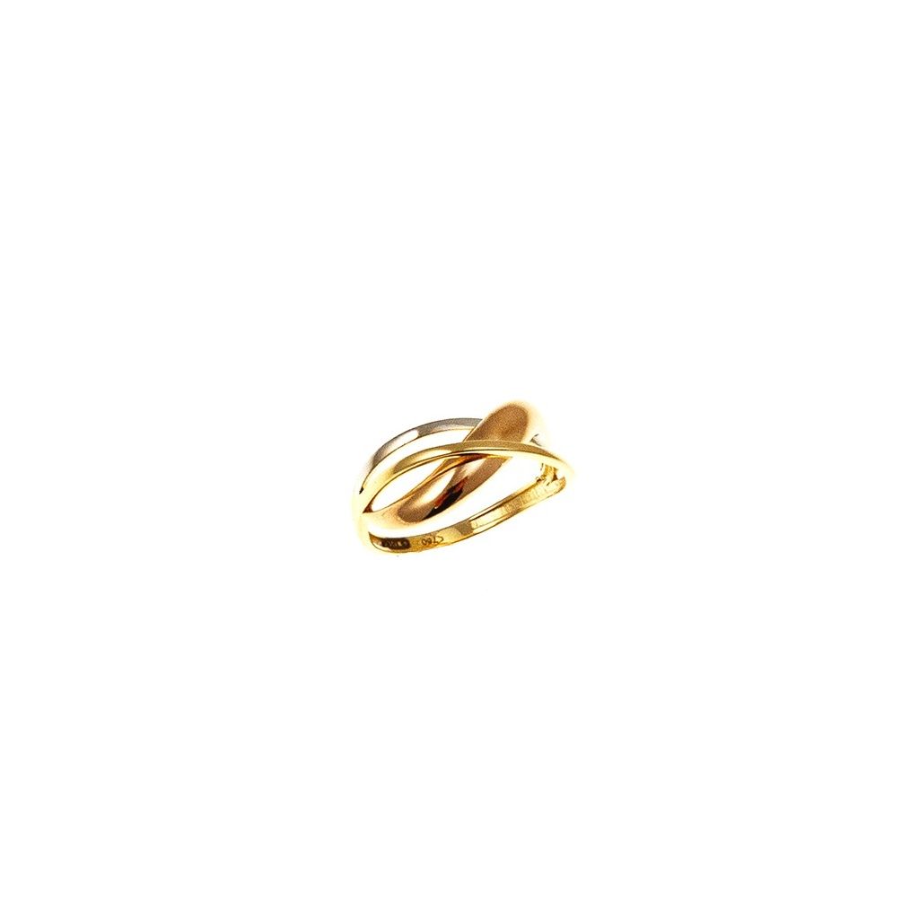 Anello Crossover in Oro Giallo, Oro Rosa e Oro Bianco