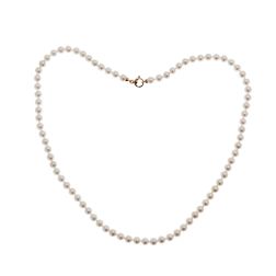 Collana Perle Freshwater con moschettone tondo in Oro Rosa
