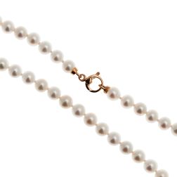 Bracciale Perle Freshwater con moschettone tondo in Oro Rosa 18kt