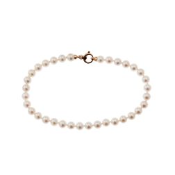 Bracciale Perle Freshwater con moschettone tondo in Oro Rosa 18kt