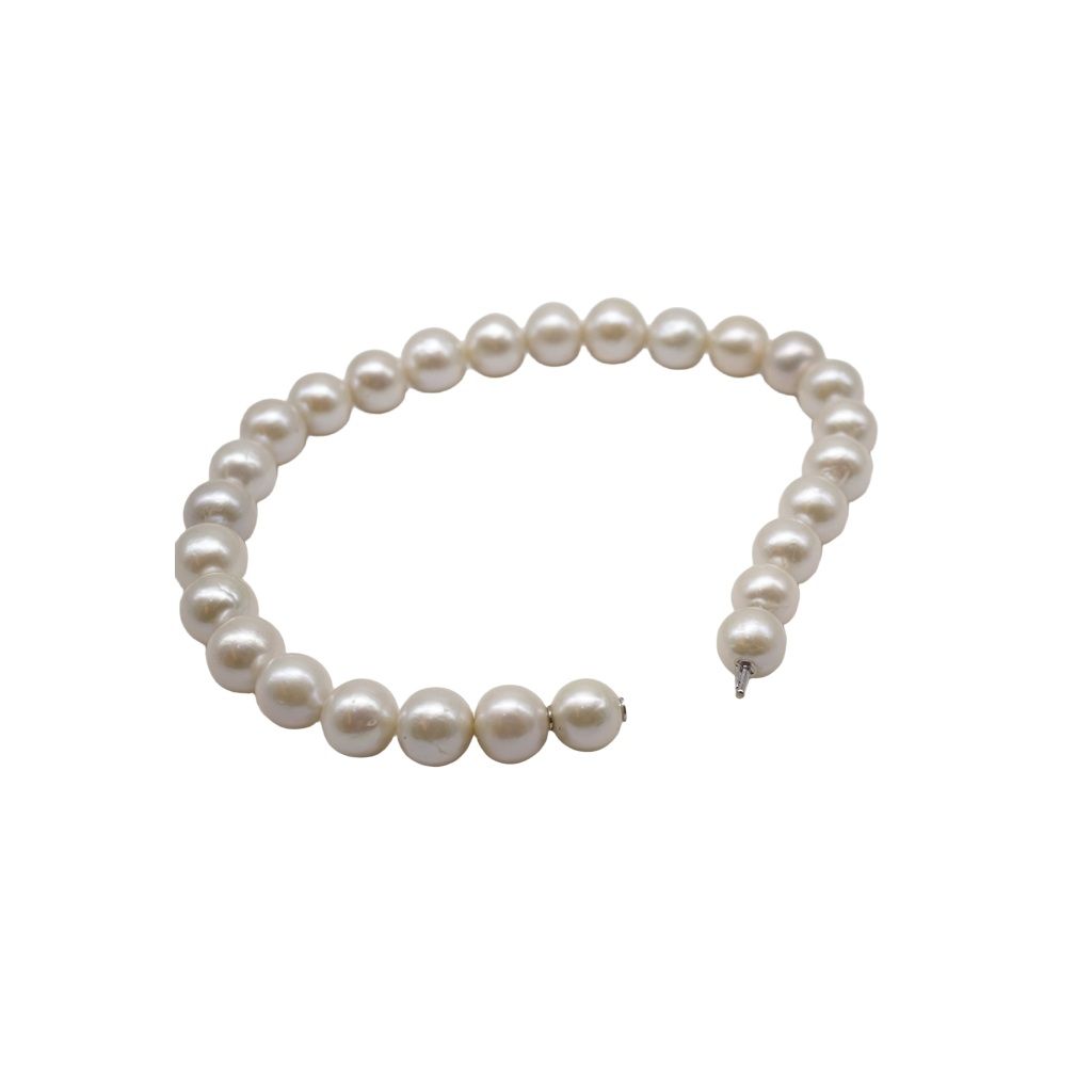 Collana Perle Freshwater con susta interna in Oro Bianco 18kt