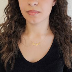 Collana con nome Giorgia in Oro Giallo foto indossata