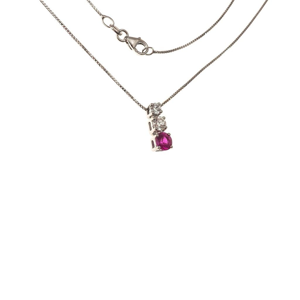Girocollo Trilogy scalare Diamanti con Rubino  (2.9mm-3.7mm)