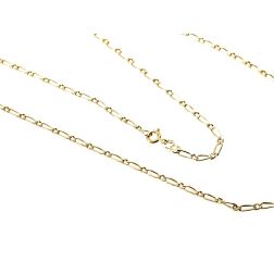 Collana 50cm catena maglia1+1 da 2.20mm in Oro Giallo 18kt