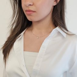 Photo of worn Light Point Solitaire 0.27ct/0.28ct Diamond Venetian Necklace