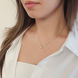 Photo of worn Light Point Solitaire 0.30ct Diamond Venetian Necklace