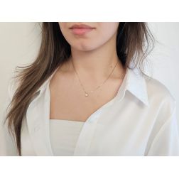 Photo of worn Light Point Solitaire 0.30ct Diamond Venetian Necklace