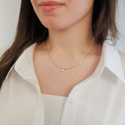 Girocollo veneta Punto Luce Simple Diamante 0.60ct foto indossata