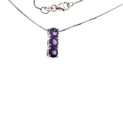 Trilogy Amethyst Necklace (1.25 cm x 4.7 mm)
