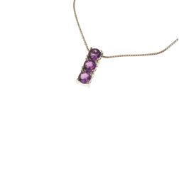 Trilogy Amethyst Necklace (1.25 cm x 4.7 mm)