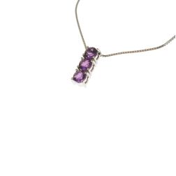 Trilogy Amethyst Necklace (1.25 cm x 4.7 mm)