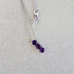 Trilogy Amethyst Necklace (1.25 cm x 4.7 mm)