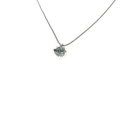 Light Point Sparkle Necklace Aquamarine Square 5.2mm