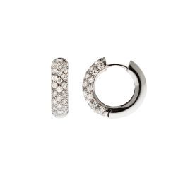 Round Lobed Earrings with Diamonds (1.6cm x 1.7cm)