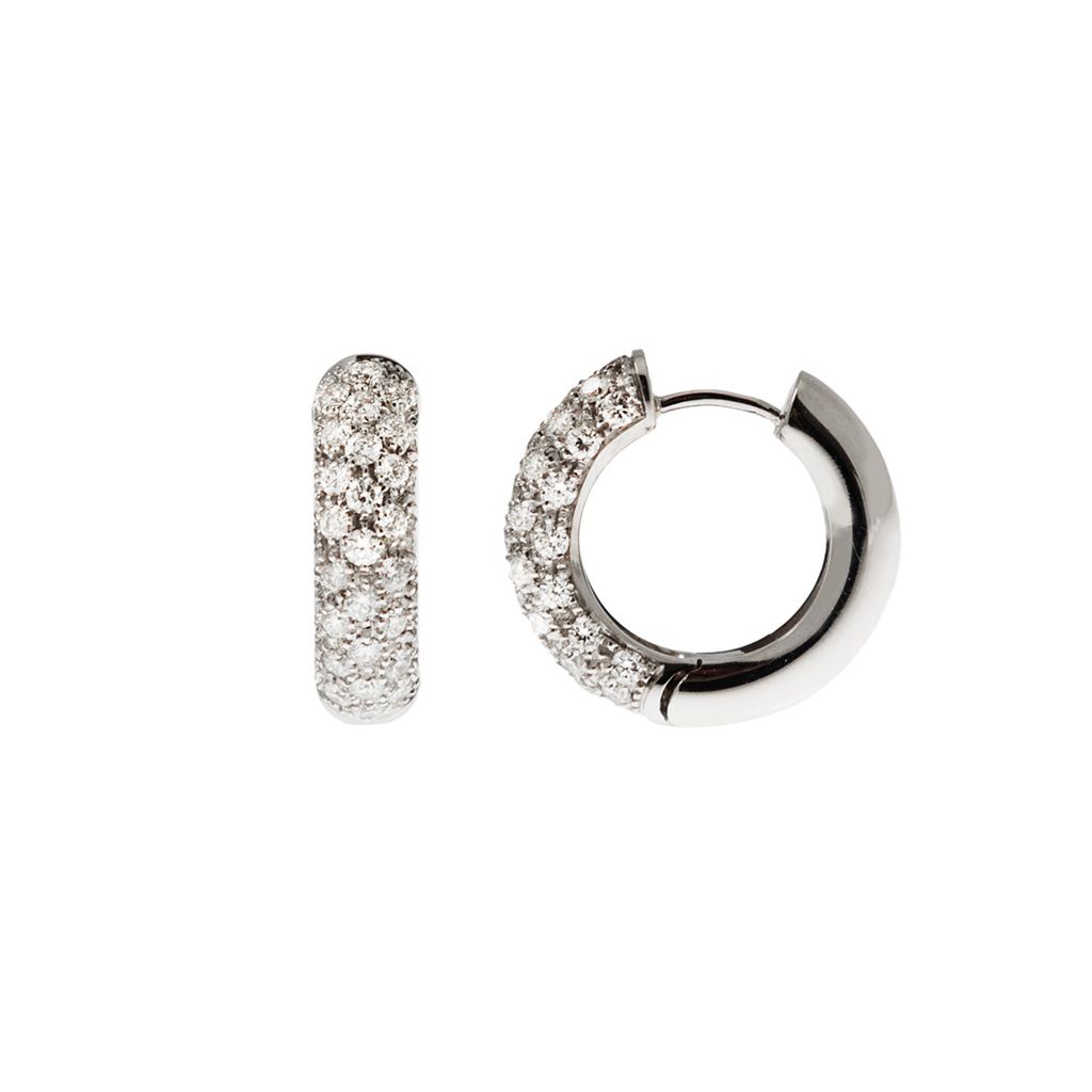 Round Lobed Earrings with Diamonds (1.6cm x 1.7cm)