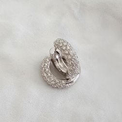 Boccole a Lobo Tonde con Diamanti (1.6cm x 1.7cm)