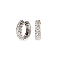 Round Lobed Earrings with Diamonds (1.6cm x 1.7cm)