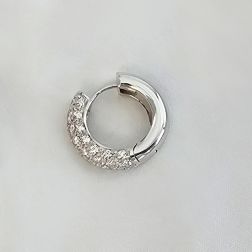 Boccole a Lobo Tonde con Diamanti (1.6cm x 1.7cm)