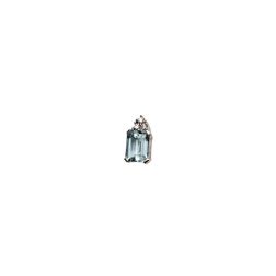9mm x 7mm Octagonal Aquamarine and 3 Diamonds Pendant