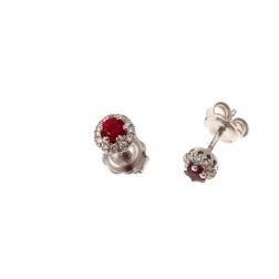 Point of Light Earrings with Rubies and 24 Diamonds