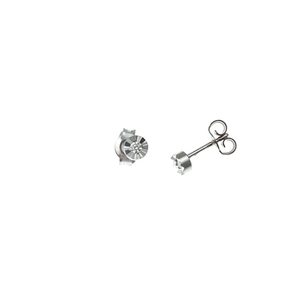 Orecchini Punto Luce Circle Sfaccettato 0,040ct - 3.70mm