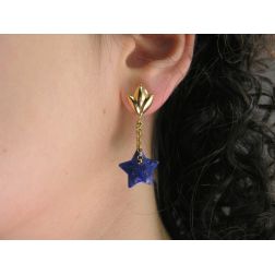 Photo of worn Yellow Gold Pendants with Blue Lapis Stars