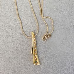 Collana Foulard Tormalina verde e Diamanti in Oro Giallo