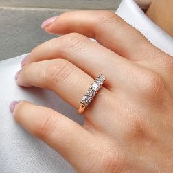 Veretta Suspended 5 Diamanti Certificati GIA ''D'' da 0.22ct foto indossata