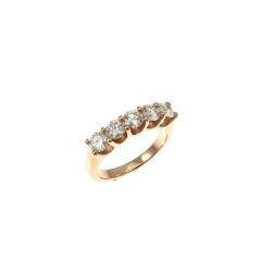 Veretta Suspended Oro Rosa 5 Diamanti Certificati GIA ''D'' da 0.22ct - Misura 12.5