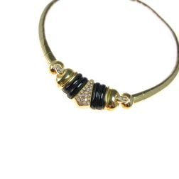 Girocollo a segmenti in Oro Giallo con Onice e pavé di Diamanti